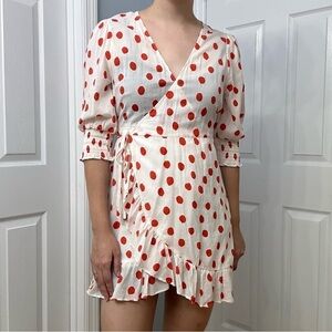 Rixo X Target Dress Mini Polka Dot Dainty Orange Twee Casual Summer Size Small